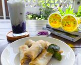 Foto langkah ke 4 dari resep Lumpia Ubi ungu keju lumer.