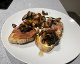 A picture of step 2 of Mushroom and spinach stack.