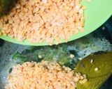 A picture of step 2 of Dal Masoor with capsicum.