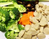 Hình bước làm 1 của món Bông Cải Xanh Xào Cá Viên+Nấm Đông Cô