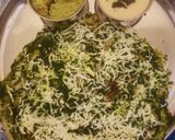 A picture of step 4 of Spinach cheese dosa with peanut chutney.
