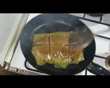 A picture of step 8 of Meen pollichathu/ Fish fried in banana leaf wrap.