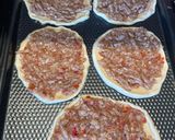 A picture of step 7 of Lebanese homemade meat pies/ Lahm bi Ajeen or Sfiha.