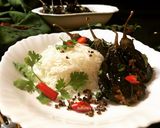 A picture of step 5 of Gutti Vankaya Fry (Stuffed Eggplant Fry - Andhra style).