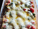 Pastel caprese, con masa de arroz