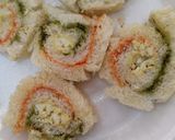 A picture of step 5 of Pin wheel Sandwich.