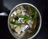 A picture of step 1 of Chilli mushroom.
