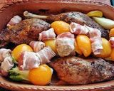 Omlós - ropogós libacomb szalonnás májával, burgonyapürével recept fázis 5 fotója