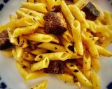 Foto del paso 5 de la receta Pasta con salsa de calabacín y tofu picante