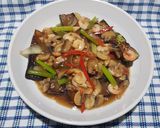 Foto langkah ke 4 dari resep Terong Siram Seafood.