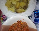 A picture of step 4 of Sweet Potatoes with Turmeric Egg Sauce.