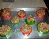 A picture of step 3 of Italian Style Meatloaf Pepper Rings.