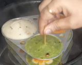 A picture of step 12 of Tiranga Rava Idli.