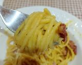 Foto del passaggio 11 della ricetta Spaghetti allo Zafferano e Crema di Ceci con Speck Croccante