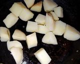 A picture of step 2 of Khattay Aloo chaat.