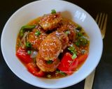 A picture of step 8 of Chicken Manchurian.