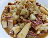 Hình bước làm 2 của món Mực nang xào tóp mỡ