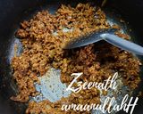 A picture of step 2 of Hyderabadi Kheema Dum Biryani.