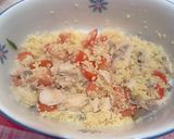 Foto del passaggio 3 della ricetta Barchette di cetrioli con cous cous sgombro e pomodorini