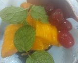 A picture of step 6 of Custard Mango caramel pudding.