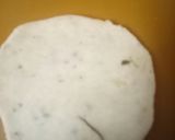 A picture of step 8 of Bedmi puri.