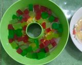 Foto langkah ke 3 dari resep Puding Buah Kombinasi Mozaik.
