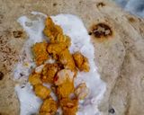 A picture of step 5 of Chapati roll with less oil.