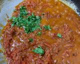 A picture of step 6 of Spaghetti Bolognese (Italian Red Sauce spaghetti).