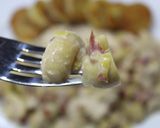 Foto del paso 1 de la receta: Pollo al champignon con jamón crudo y papas doradas