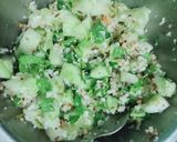 A picture of step 3 of Khamang kakdi (cucumber).