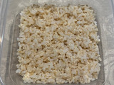 Arroz integral con jamón york, puerro y champiñones