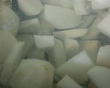 A picture of step 1 of Turnip Chicken.