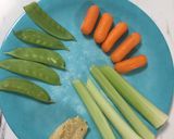 A picture of step 7 of Veggies & Hummus.