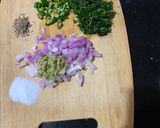 A picture of step 3 of Rajasthani Moong dal pakode.