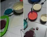 Foto langkah ke 3 dari resep Rainbow cake kukus.