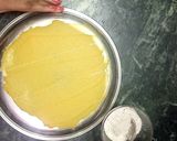 A picture of step 9 of Shahi mango khandvi with Mango rabari.