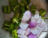 A picture of step 2 of Veg kolapuri.
