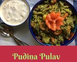 A picture of step 2 of Pudina Pulav.