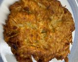 A picture of step 6 of Harissa cod on a rosti served with ratatouille.