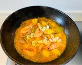 A picture of step 4 of Kimchi, Pork, Prawn, Chili and Potato Stew.