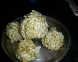 A picture of step 3 of Murmure ladoo, chikki.