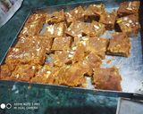 A picture of step 5 of Chana flour burfi.
