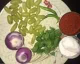 A picture of step 1 of Pudina chutney.
