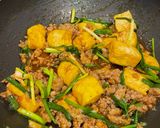 A picture of step 4 of Stir-Fried Soft Tofu with Minced Pork and Chili Paste (Tofu Recipe Ep 16).