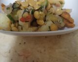 A picture of step 2 of Potato fritters chaat.