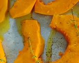 Foto del passaggio 2 della ricetta Trancio di Salmone con lardo di colonnata su letto di zucca