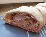 Sonkás-kukoricás és magyaros háromszög recept fázis 6 fotója