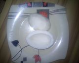 A picture of step 1 of Coconut laddo.