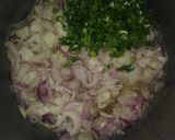 A picture of step 1 of Sabzi gosht.(mutton).