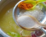 A picture of step 4 of Kacha moong dal(Bengali style).